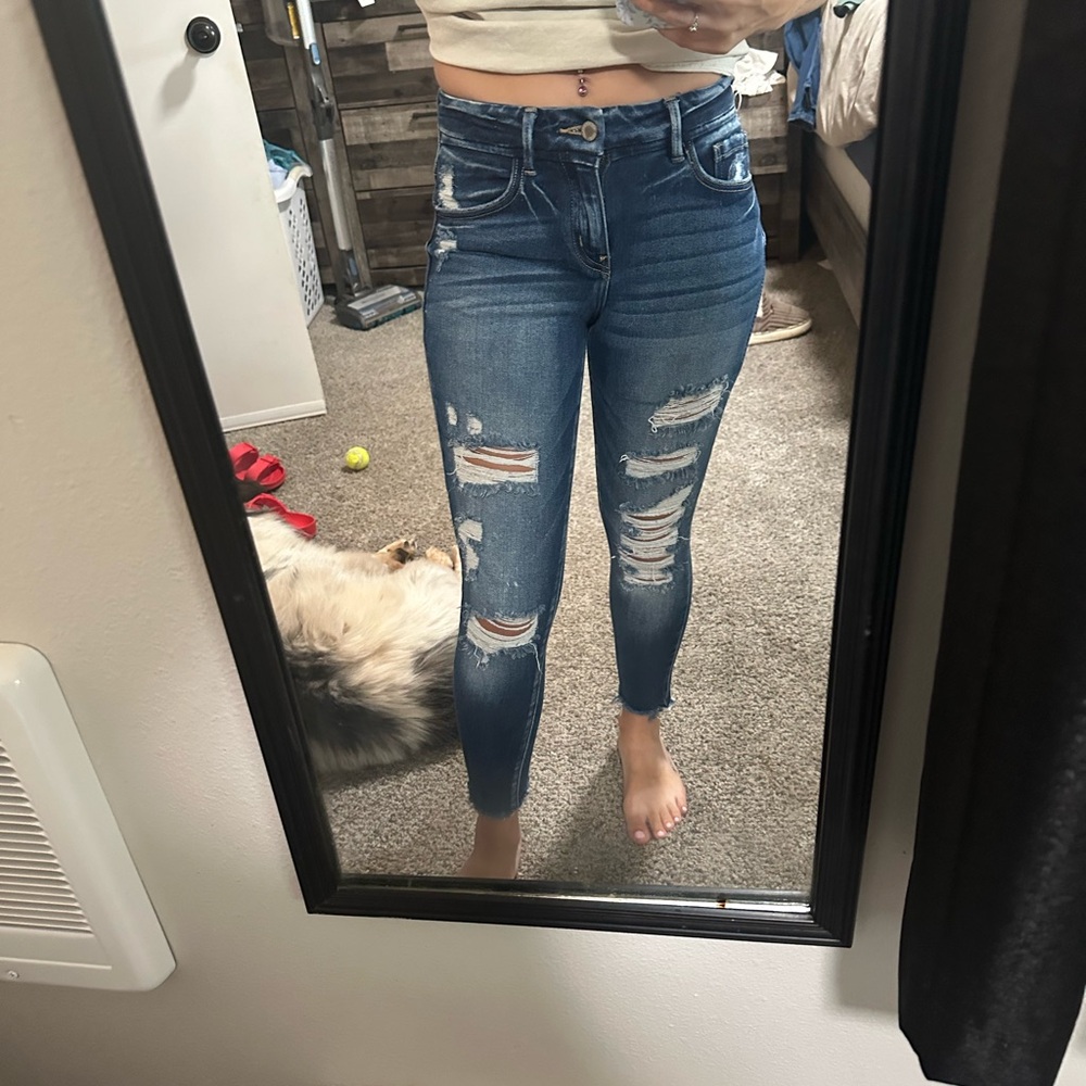 KanCan Blue Skinny Distressed Jeans